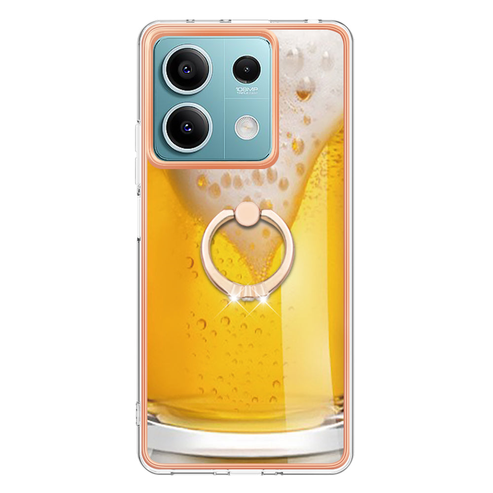 YB IMD Series-20 Style D for Xiaomi Redmi Note 13 5G (Global) Wholesale Case Kickstand TPU Phone Cover - Beer