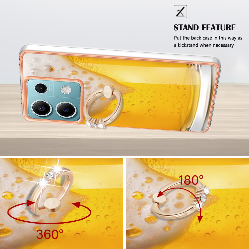 YB IMD Series-20 Style D for Xiaomi Redmi Note 13 5G (Global) Wholesale Case Kickstand TPU Phone Cover - Beer