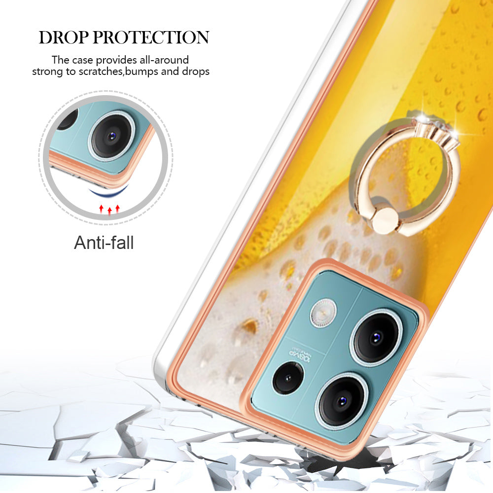 YB IMD Series-20 Style D for Xiaomi Redmi Note 13 5G (Global) Wholesale Case Kickstand TPU Phone Cover - Beer