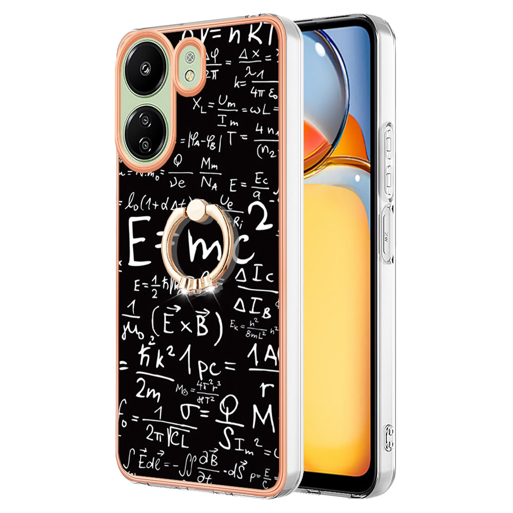 YB IMD Series-20 Style D for Xiaomi Redmi 13C 4G / Poco C65 4G TPU Back Case Ring Kickstand 2.0mm Cover - Equation