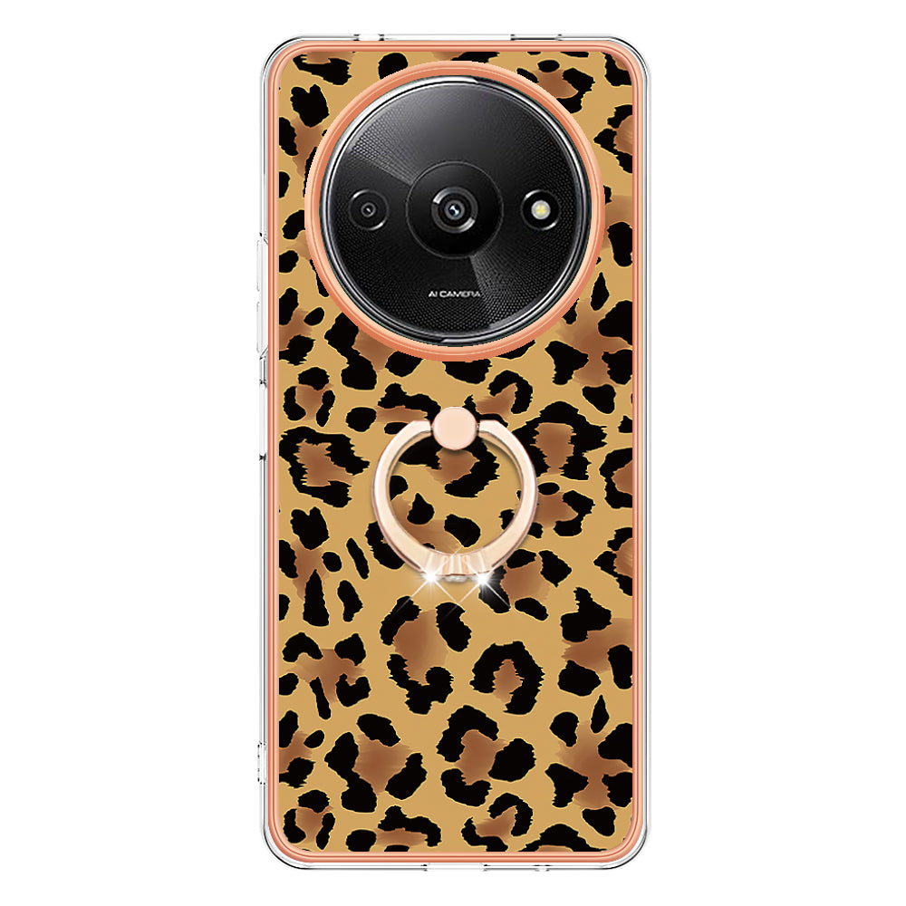 YB IMD Series-20 Style D for Xiaomi Redmi A3 / Poco C61 4G Case 2.0mm TPU Electroplating Edges Phone Cover - Leopard Print