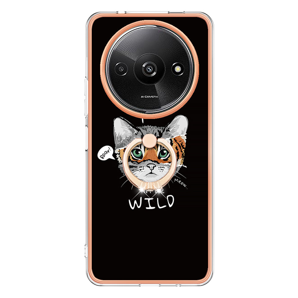 YB IMD Series-20 Style D for Xiaomi Redmi A3 / Poco C61 4G Case 2.0mm TPU Electroplating Edges Phone Cover - Cat / Tiger