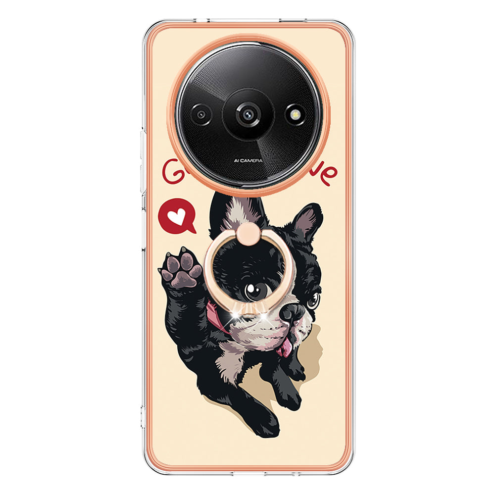 YB IMD Series-20 Style D for Xiaomi Redmi A3 / Poco C61 4G Case 2.0mm TPU Electroplating Edges Phone Cover - Dog