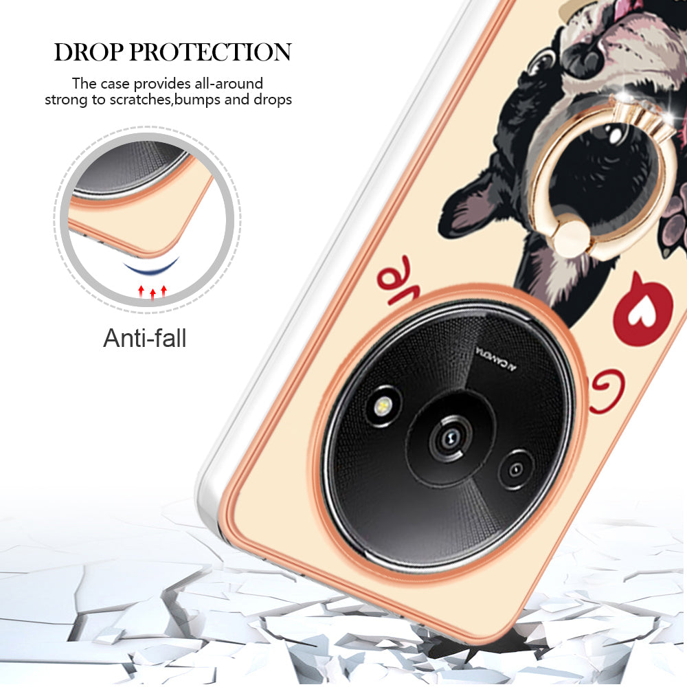 YB IMD Series-20 Style D for Xiaomi Redmi A3 / Poco C61 4G Case 2.0mm TPU Electroplating Edges Phone Cover - Dog