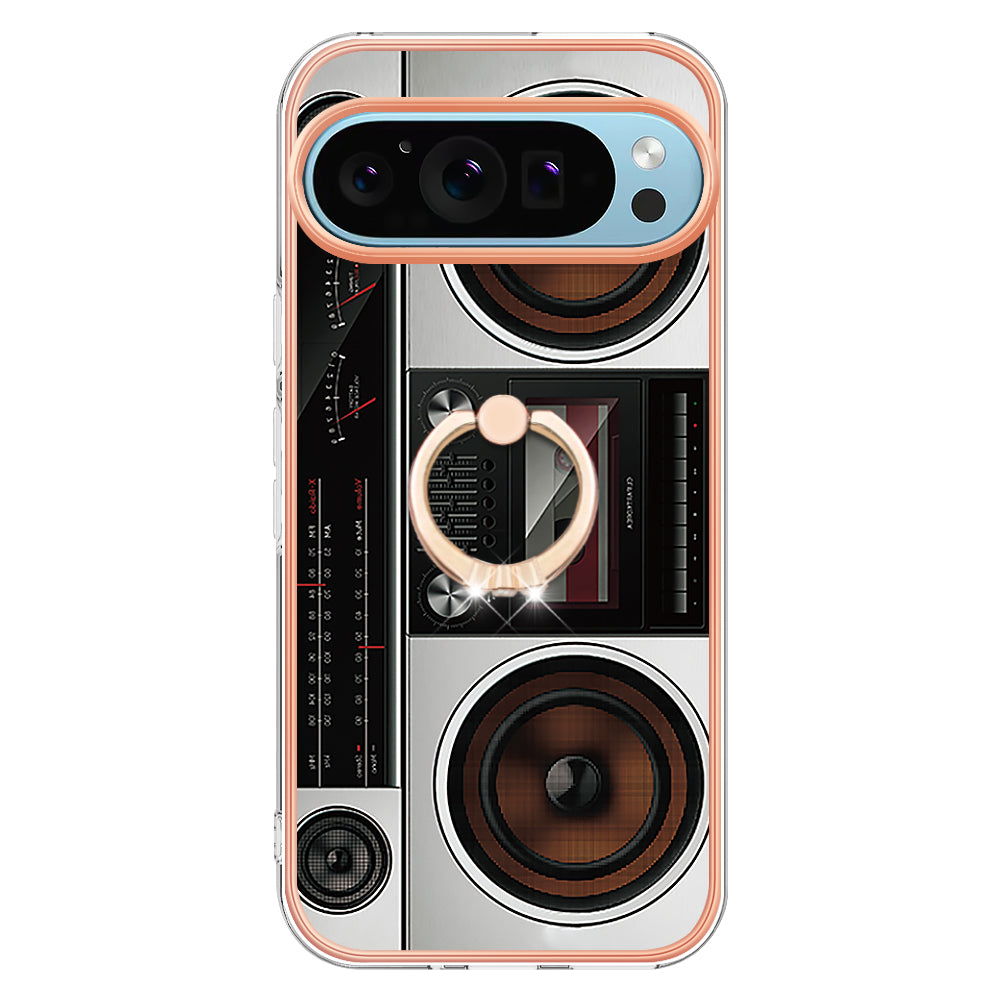 YB IMD Series-20 Style D for Google Pixel 9 Pro IMD Case TPU Phone Shell with Kickstand - Radio