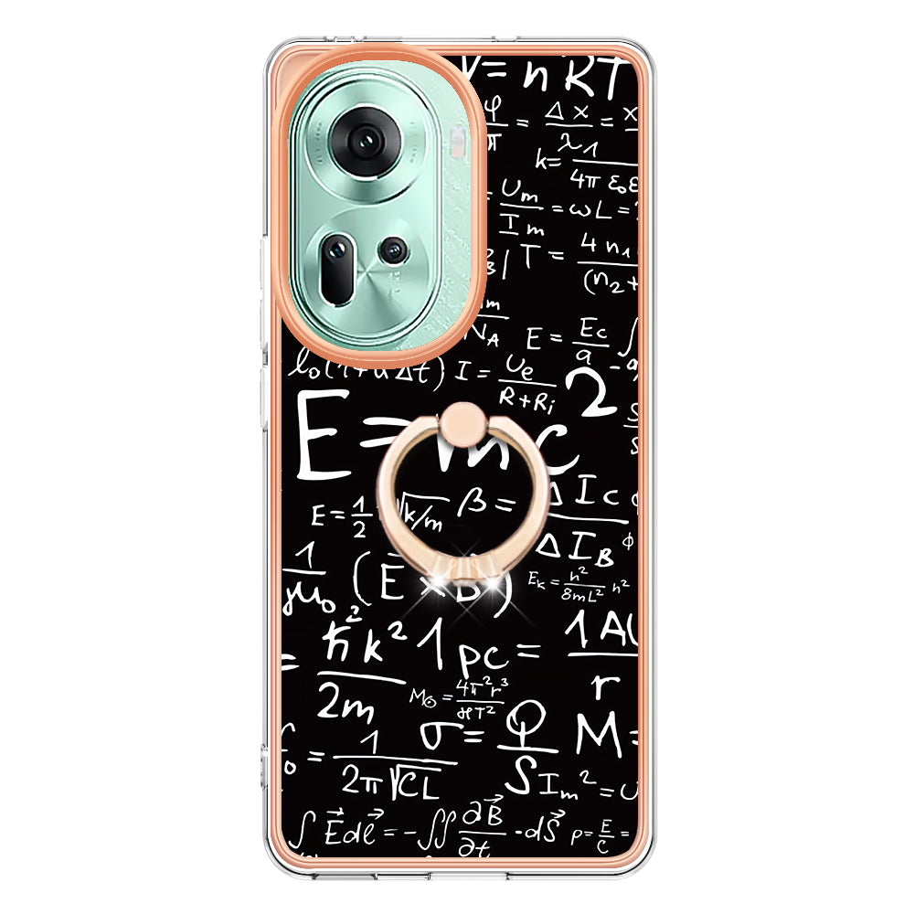 YB IMD Series-20 Style D for Oppo Reno11 5G (Global) Case 2.0mm Electroplating TPU Kickstand Cover - Equation