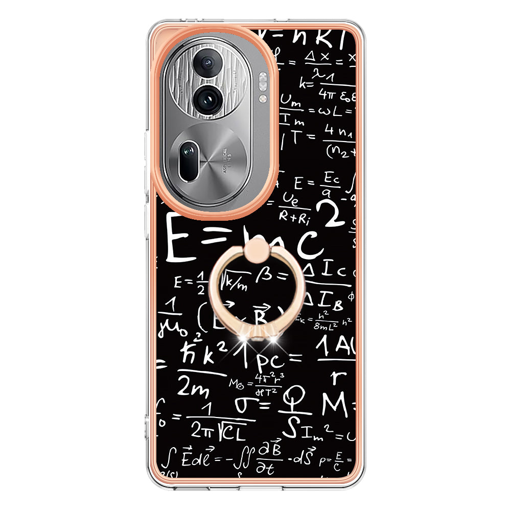 YB IMD Series-20 Style D for Oppo Reno11 Pro 5G (Global) TPU Case Pattern Printing 2.0mm Kickstand Cover - Equation