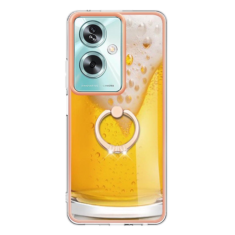 YB IMD Series-20 Style D for Oppo A79 5G / A2 5G Case Kickstand 2.0mm Electroplating TPU Cover - Beer