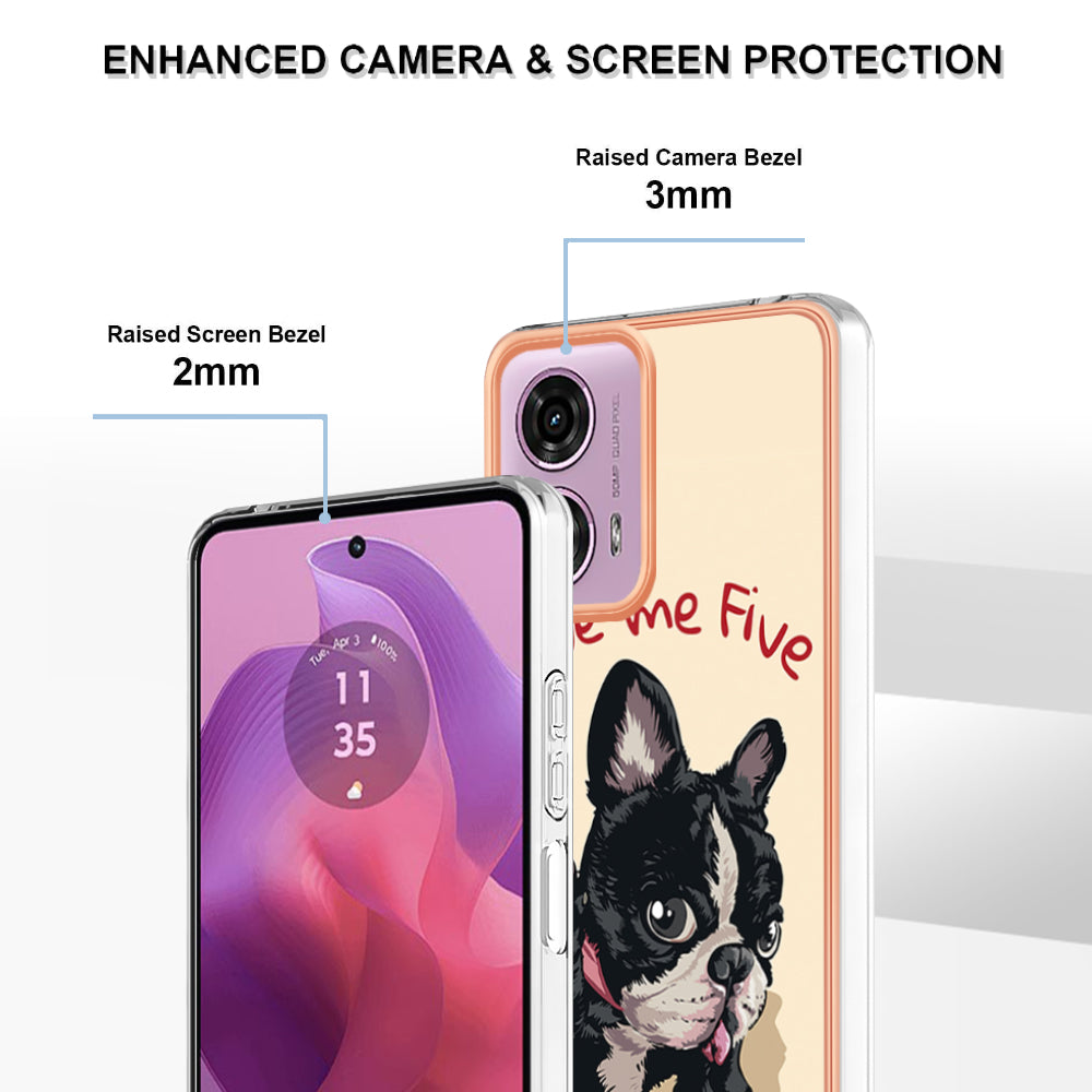 YB IMD Series-20 Style D for Motorola Moto G04 4G / G24 4G Case Kickstand 2.0mm TPU Cover - Dog