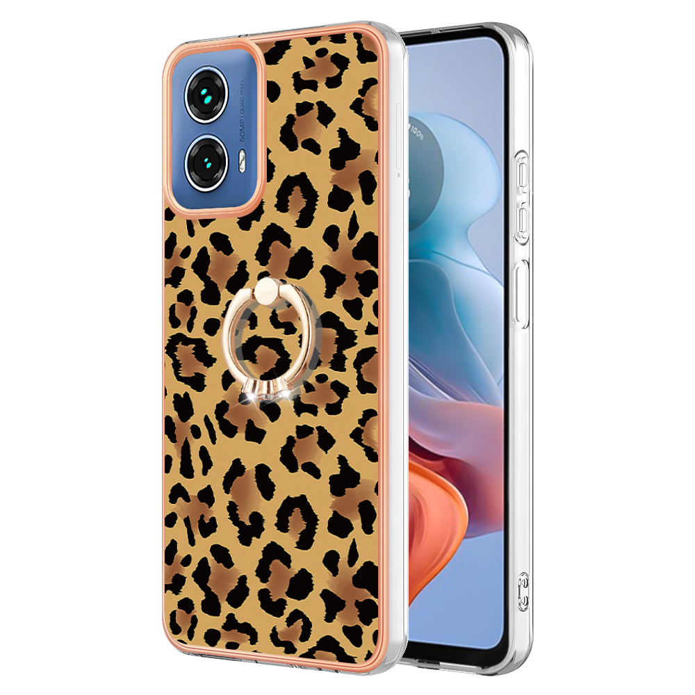 YB IMD Series-20 Style D for Motorola Moto G34 5G Kickstand TPU Case Wholesale Phone Cases - Leopard Print