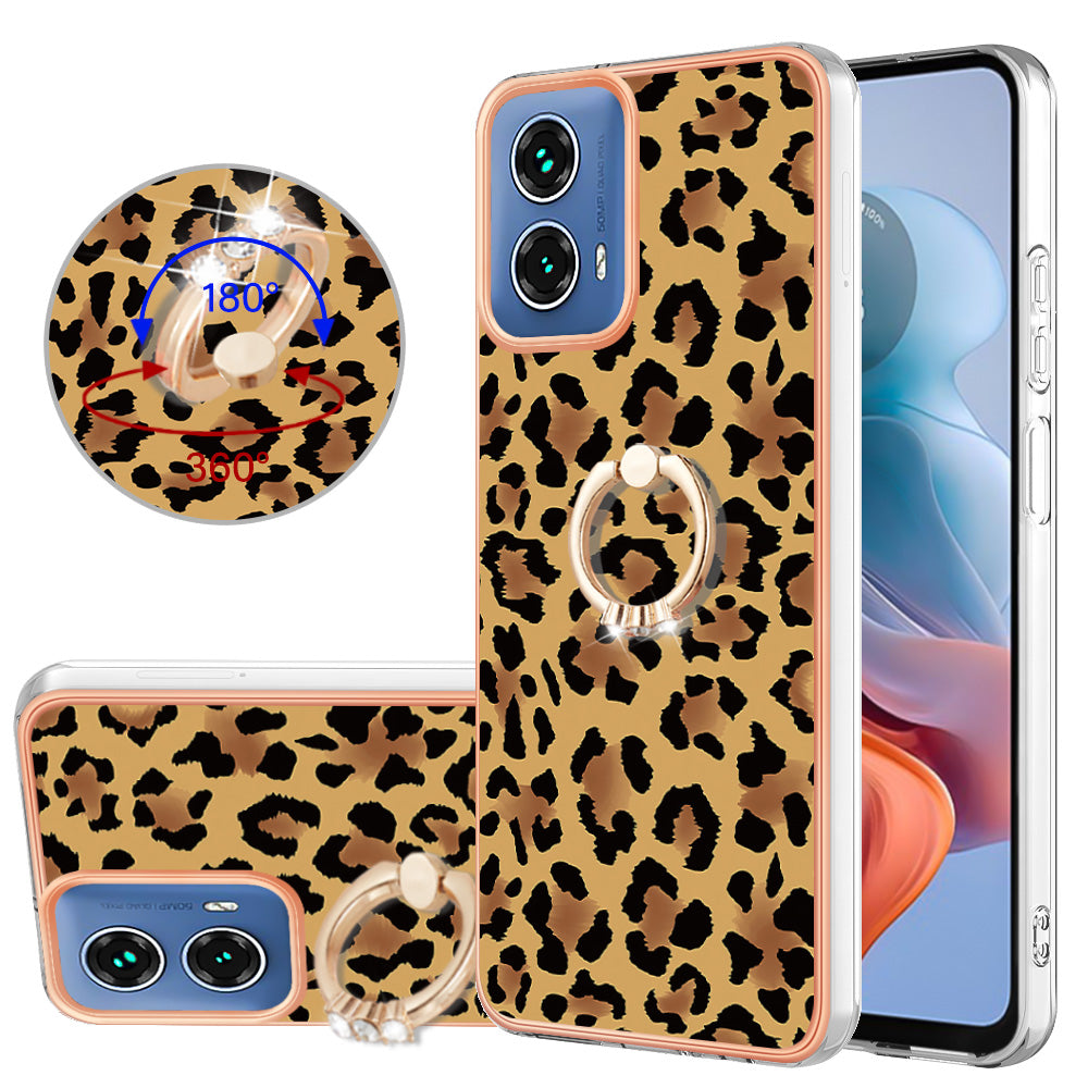 YB IMD Series-20 Style D for Motorola Moto G34 5G Kickstand TPU Case Wholesale Phone Cases - Leopard Print