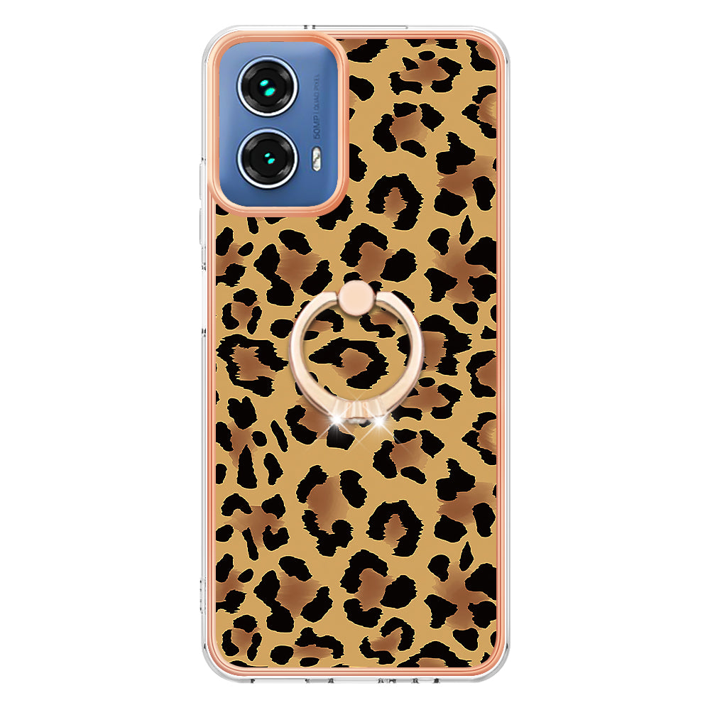 YB IMD Series-20 Style D for Motorola Moto G34 5G Kickstand TPU Case Wholesale Phone Cases - Leopard Print