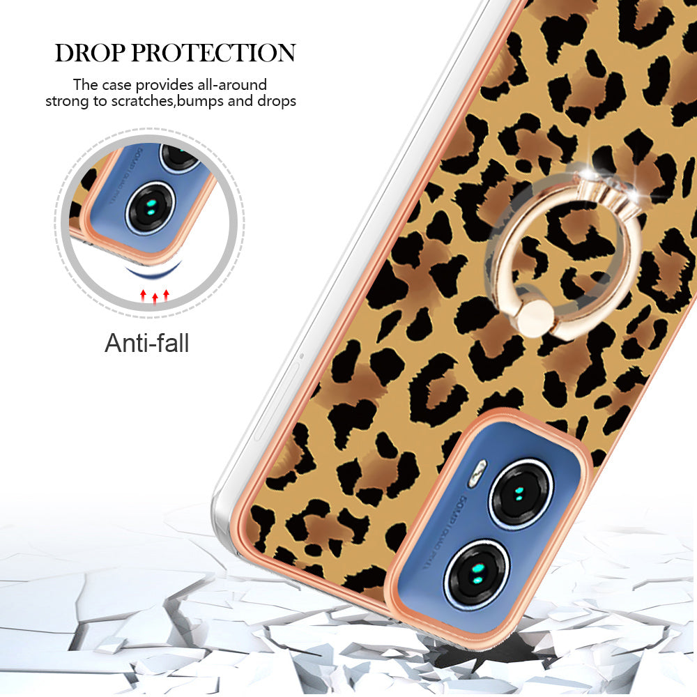 YB IMD Series-20 Style D for Motorola Moto G34 5G Kickstand TPU Case Wholesale Phone Cases - Leopard Print