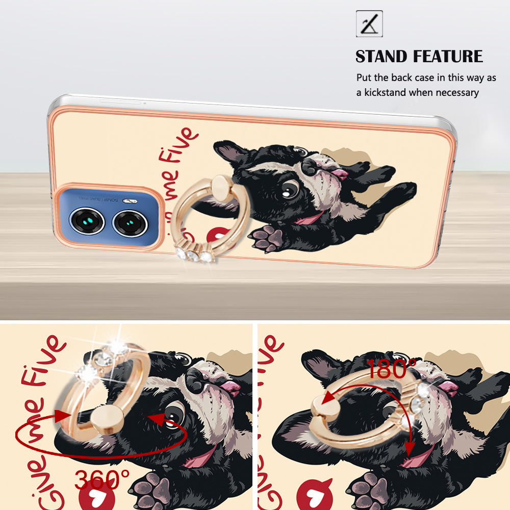 YB IMD Series-20 Style D for Motorola Moto G34 5G Kickstand TPU Case Wholesale Phone Cases - Dog