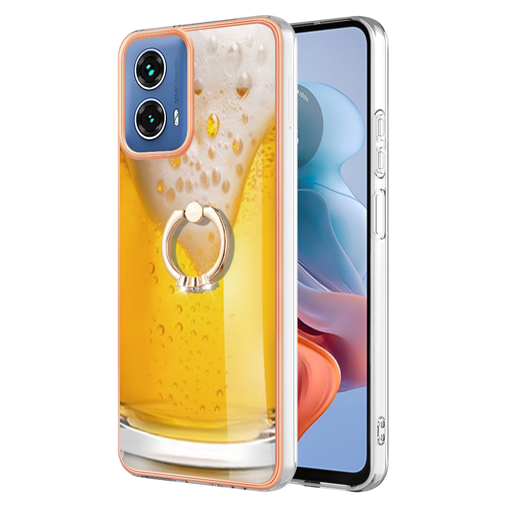 YB IMD Series-20 Style D for Motorola Moto G34 5G Kickstand TPU Case Wholesale Phone Cases - Beer