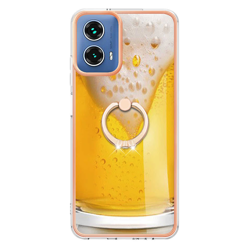 YB IMD Series-20 Style D for Motorola Moto G34 5G Kickstand TPU Case Wholesale Phone Cases - Beer