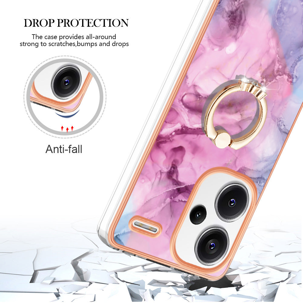 YB IMD Series-17 Style-E For Xiaomi Redmi Note 13 Pro+ 5G Case Electroplating Kickstand Phone Cover - Rose