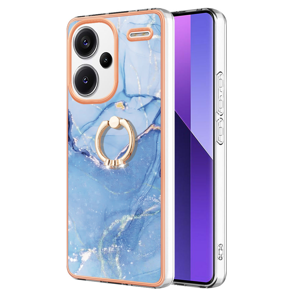 YB IMD Series-17 Style-E For Xiaomi Redmi Note 13 Pro+ 5G Case Electroplating Kickstand Phone Cover - Blue