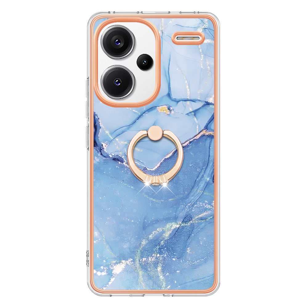 YB IMD Series-17 Style-E For Xiaomi Redmi Note 13 Pro+ 5G Case Electroplating Kickstand Phone Cover - Blue