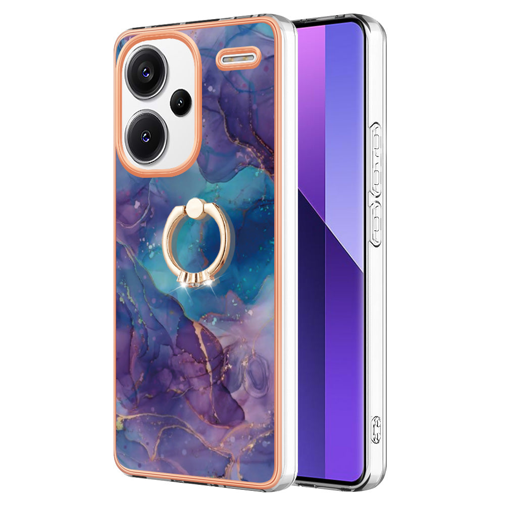 YB IMD Series-17 Style-E For Xiaomi Redmi Note 13 Pro+ 5G Case Electroplating Kickstand Phone Cover - Purple