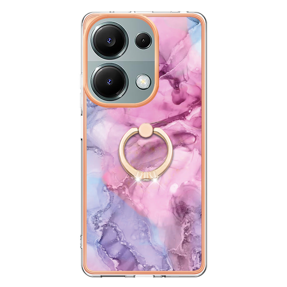 YB IMD Series-17 Style-E For Xiaomi Redmi Note 13 Pro 4G / Poco M6 Pro 4G TPU Case Kickstand Phone Cover - Rose