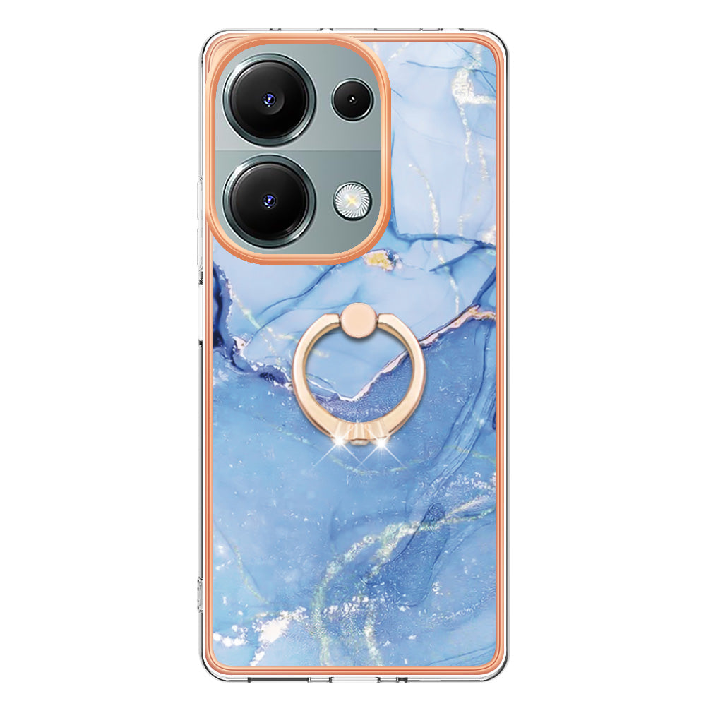 YB IMD Series-17 Style-E For Xiaomi Redmi Note 13 Pro 4G / Poco M6 Pro 4G TPU Case Kickstand Phone Cover - Blue