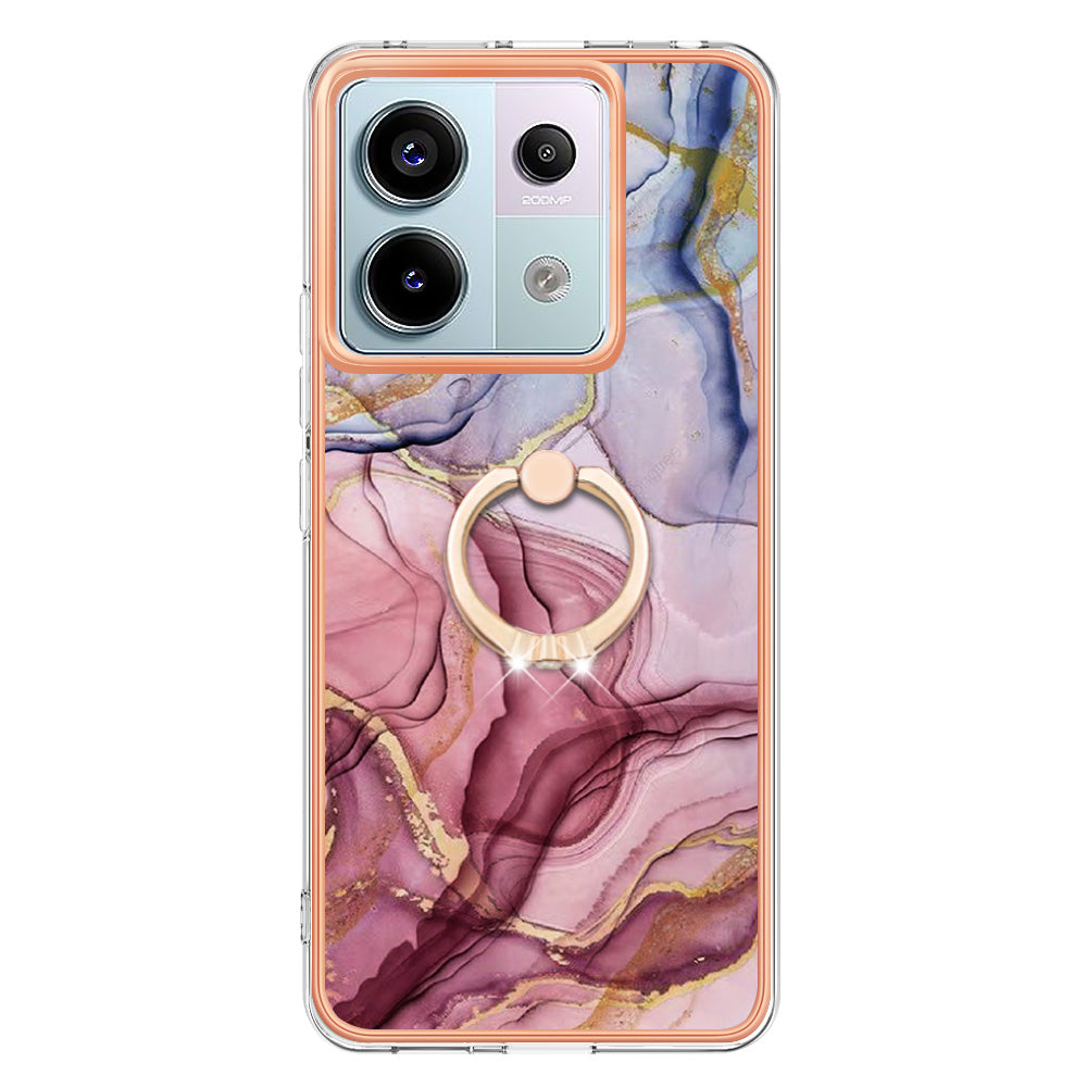 YB IMD Series-17 Style-E For Xiaomi Redmi Note 13 Pro 5G / Poco X6 5G Phone Case Kickstand 2.0mm TPU Cover - Rose Gold