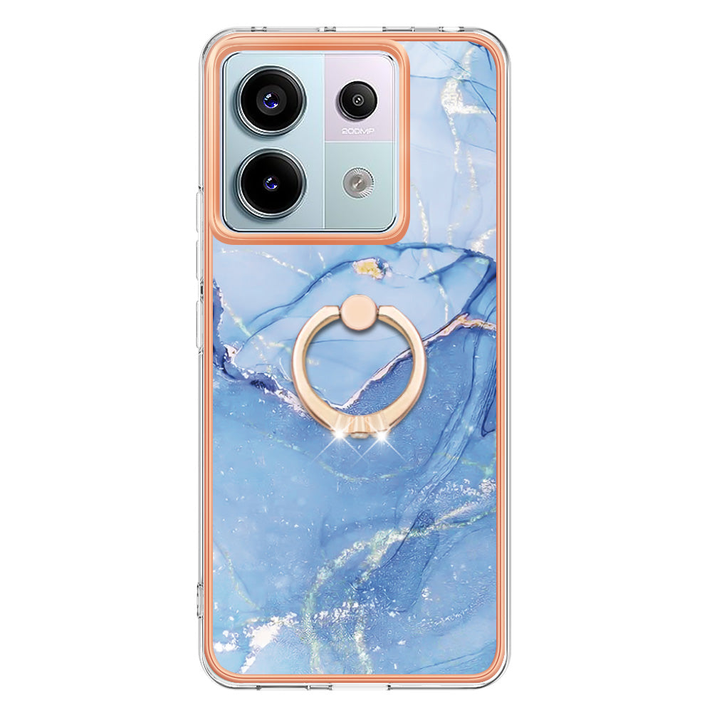 YB IMD Series-17 Style-E For Xiaomi Redmi Note 13 Pro 5G / Poco X6 5G Phone Case Kickstand 2.0mm TPU Cover - Blue