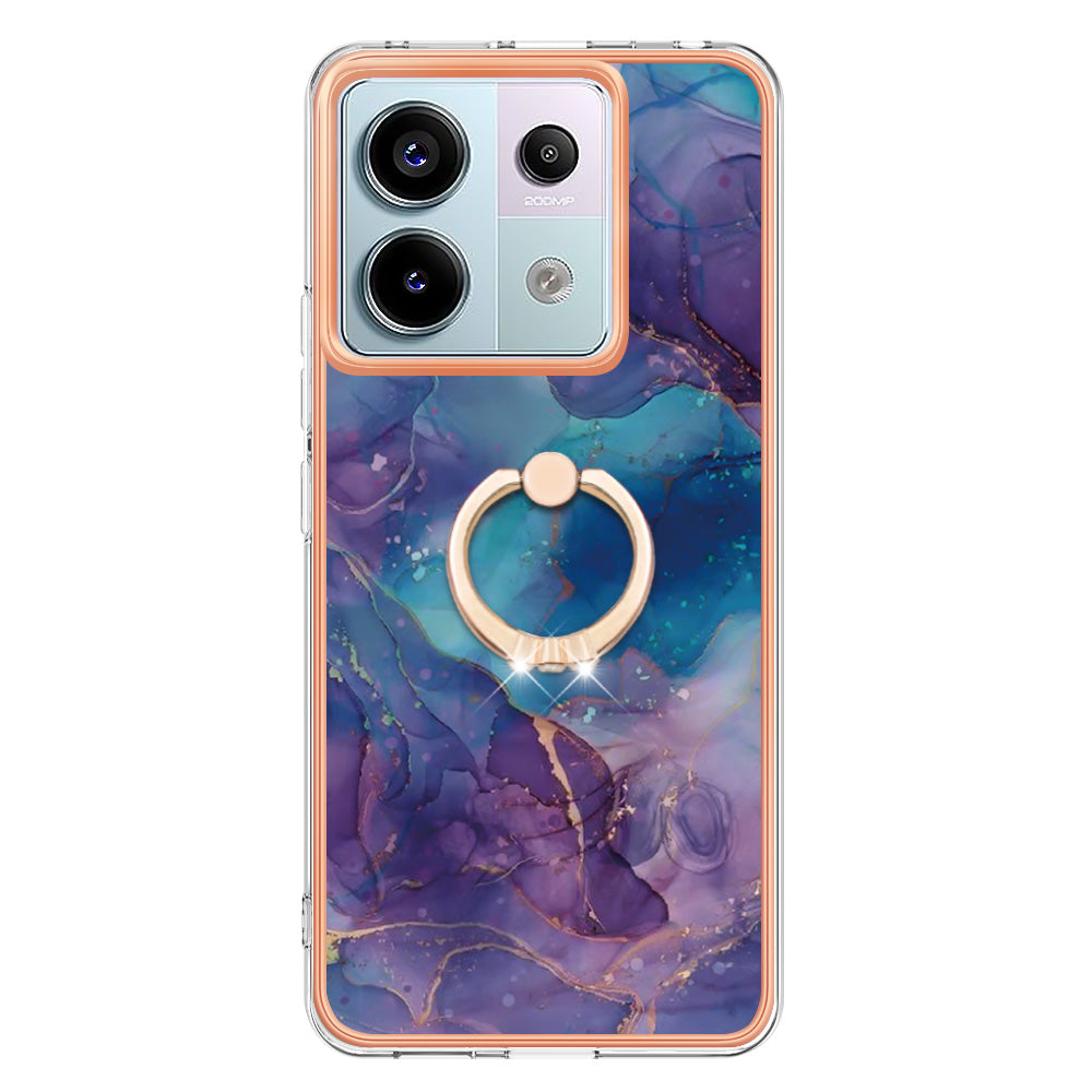 YB IMD Series-17 Style-E For Xiaomi Redmi Note 13 Pro 5G / Poco X6 5G Phone Case Kickstand 2.0mm TPU Cover - Purple