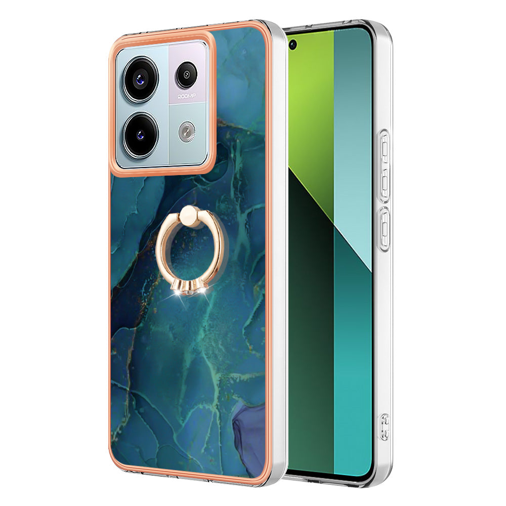 YB IMD Series-17 Style-E For Xiaomi Redmi Note 13 Pro 5G / Poco X6 5G Phone Case Kickstand 2.0mm TPU Cover - Green