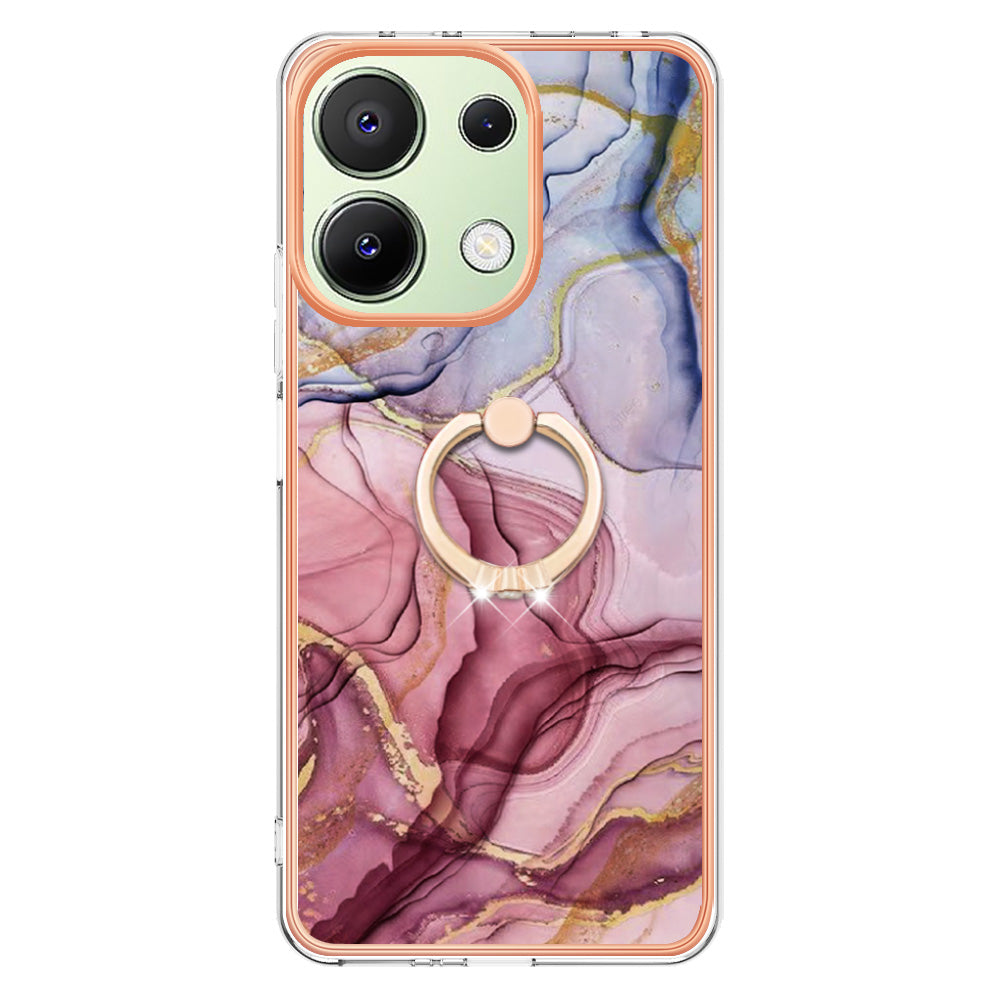 YB IMD Series-17 Style-E For Xiaomi Redmi Note 13 4G TPU Cover Kickstand 2.0mm Phone Case - Rose Gold