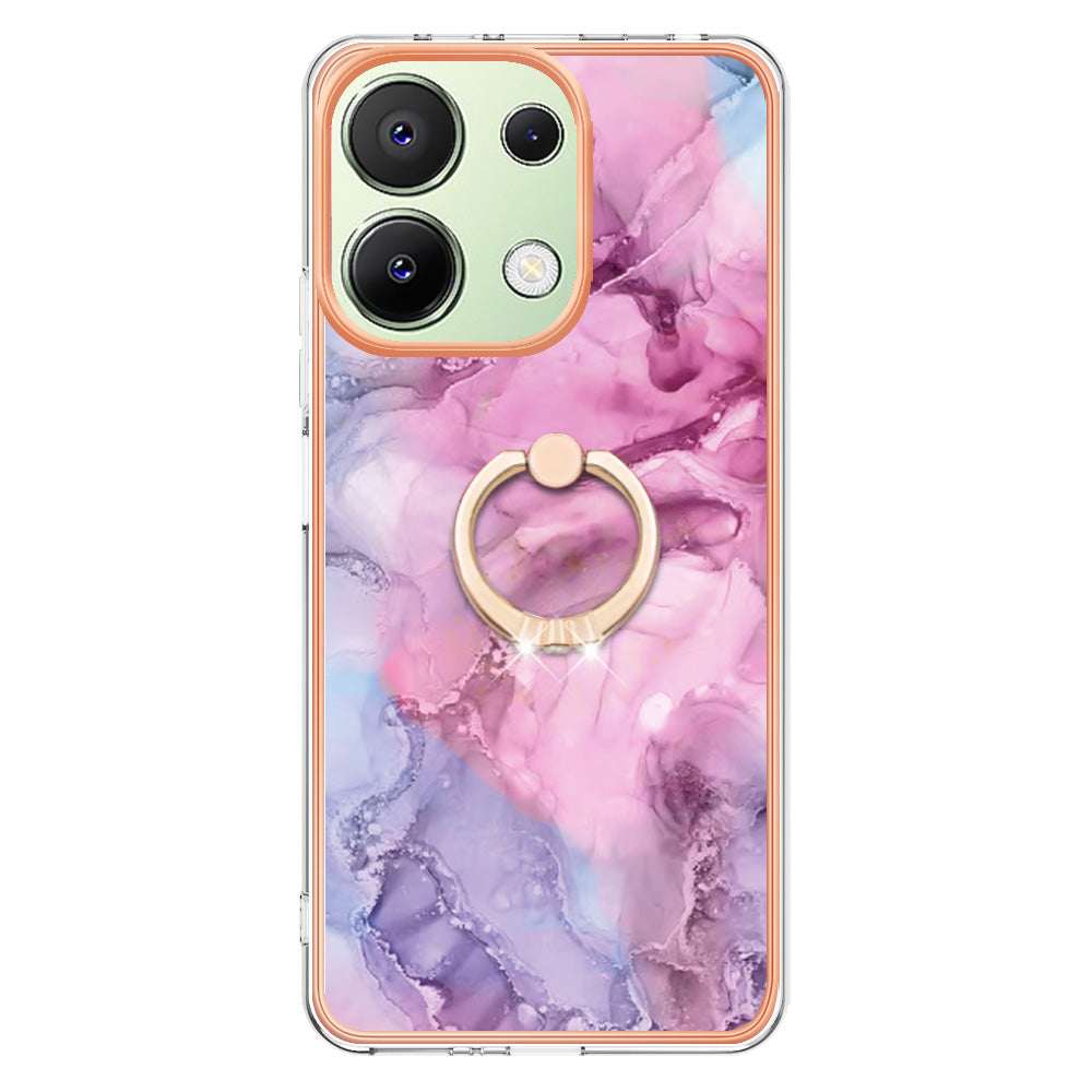 YB IMD Series-17 Style-E For Xiaomi Redmi Note 13 4G TPU Cover Kickstand 2.0mm Phone Case - Rose