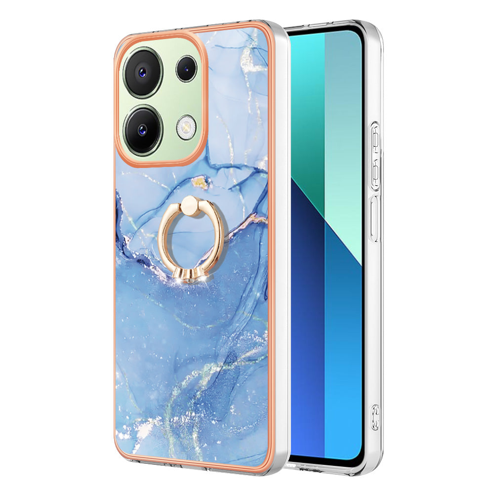 YB IMD Series-17 Style-E For Xiaomi Redmi Note 13 4G TPU Cover Kickstand 2.0mm Phone Case - Blue