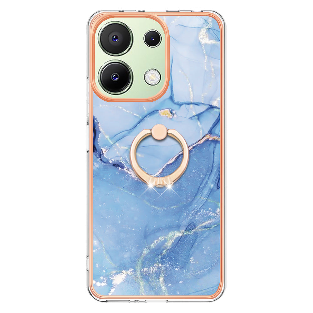 YB IMD Series-17 Style-E For Xiaomi Redmi Note 13 4G TPU Cover Kickstand 2.0mm Phone Case - Blue