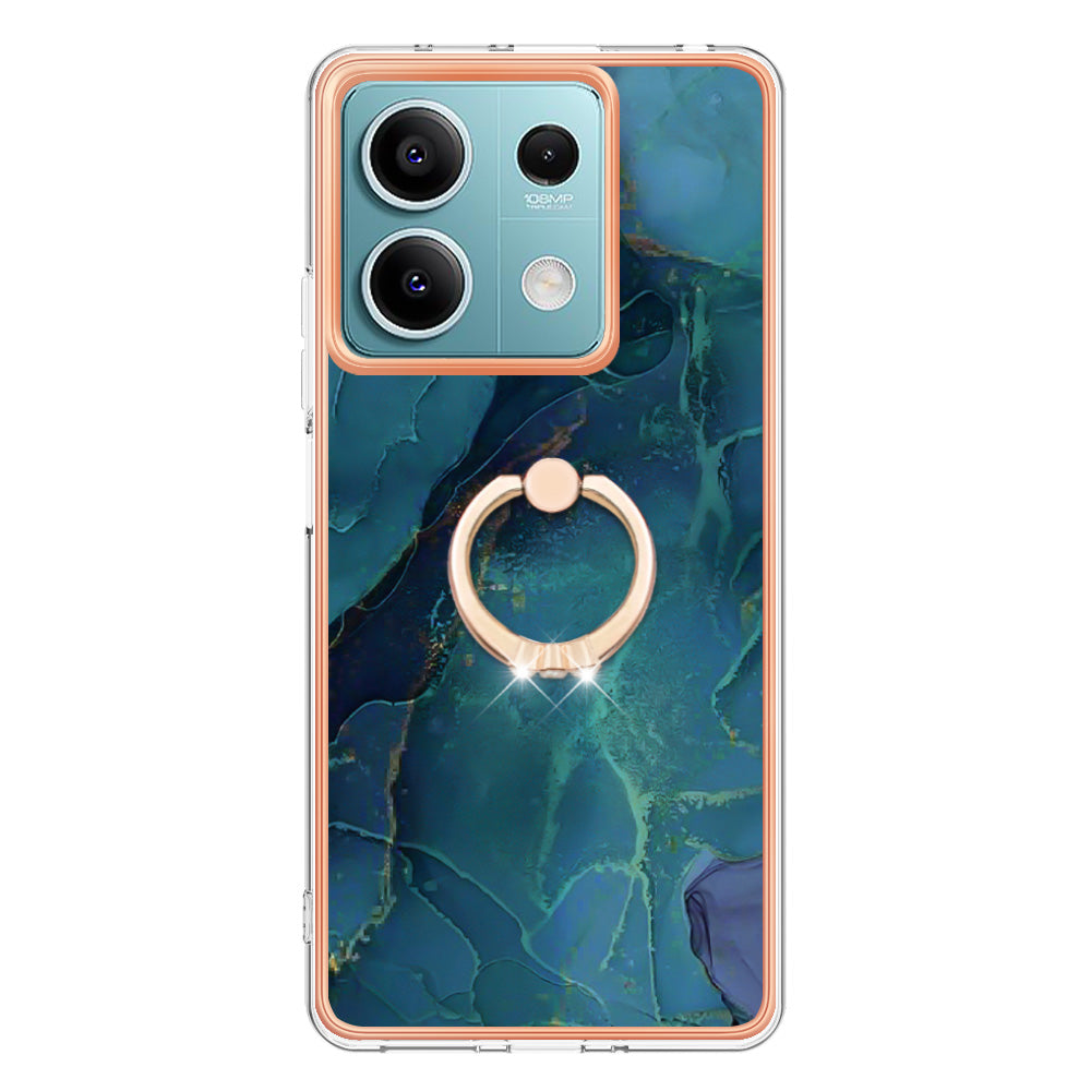 YB IMD Series-17 Style-E For Xiaomi Redmi Note 13 5G Case Electroplating Kickstand Soft TPU Cover - Green