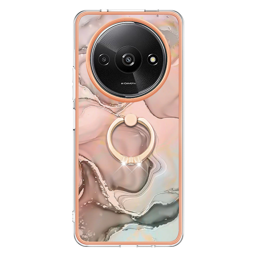 YB IMD Series-17 Style-E For Xiaomi Redmi A3 / Poco C61 4G Slim Case 2.0mm Kickstand TPU Phone Cover - Pink