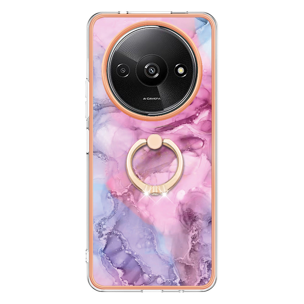 YB IMD Series-17 Style-E For Xiaomi Redmi A3 / Poco C61 4G Slim Case 2.0mm Kickstand TPU Phone Cover - Rose