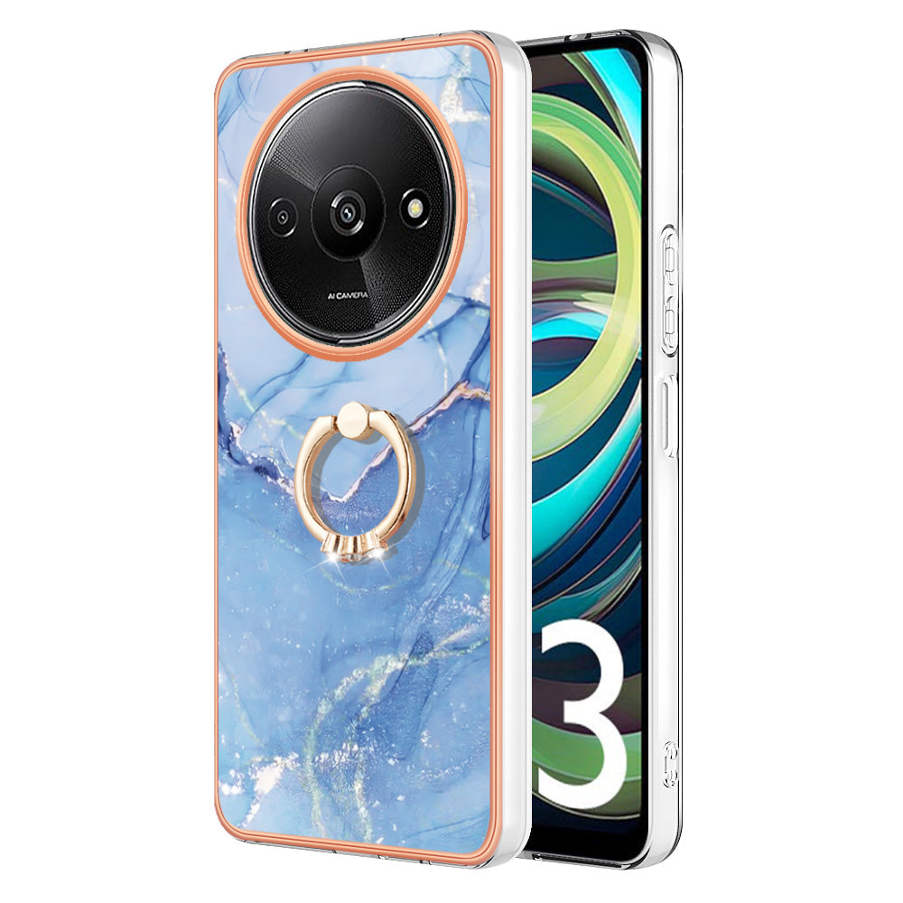 YB IMD Series-17 Style-E For Xiaomi Redmi A3 / Poco C61 4G Slim Case 2.0mm Kickstand TPU Phone Cover - Blue