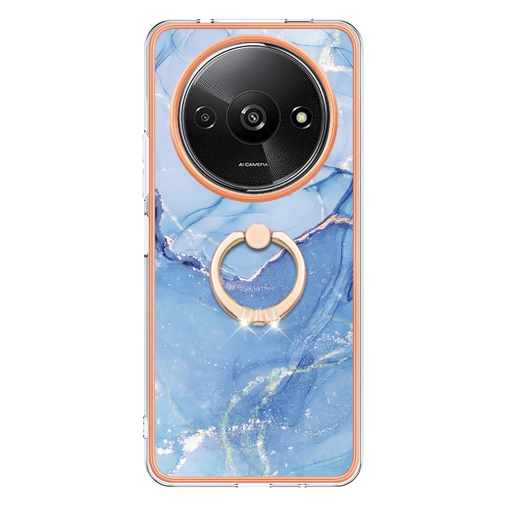 YB IMD Series-17 Style-E For Xiaomi Redmi A3 / Poco C61 4G Slim Case 2.0mm Kickstand TPU Phone Cover - Blue