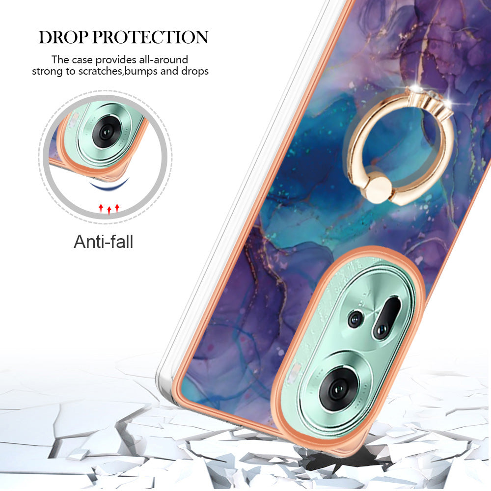 YB IMD Series-17 Style-E For Oppo Reno11 5G (Global) Kickstand Case 2.0mm TPU Phone Shell - Purple