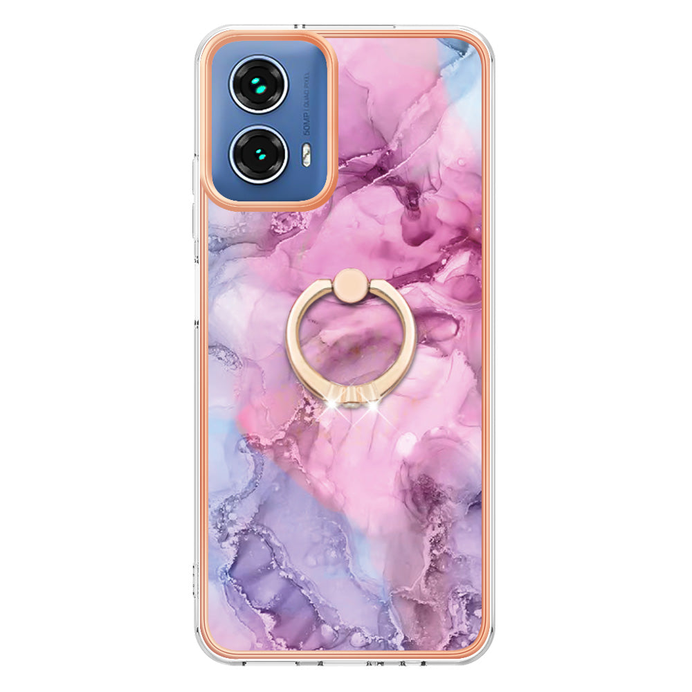 YB IMD Series-17 Style-E For Motorola Moto G34 5G Wholesale Case 2.0mm TPU Phone Cover with Kickstand - Rose