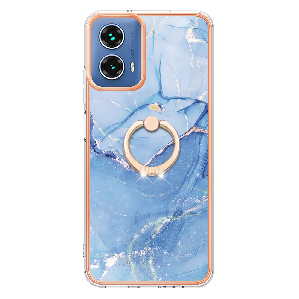 YB IMD Series-17 Style-E For Motorola Moto G34 5G Wholesale Case 2.0mm TPU Phone Cover with Kickstand - Blue