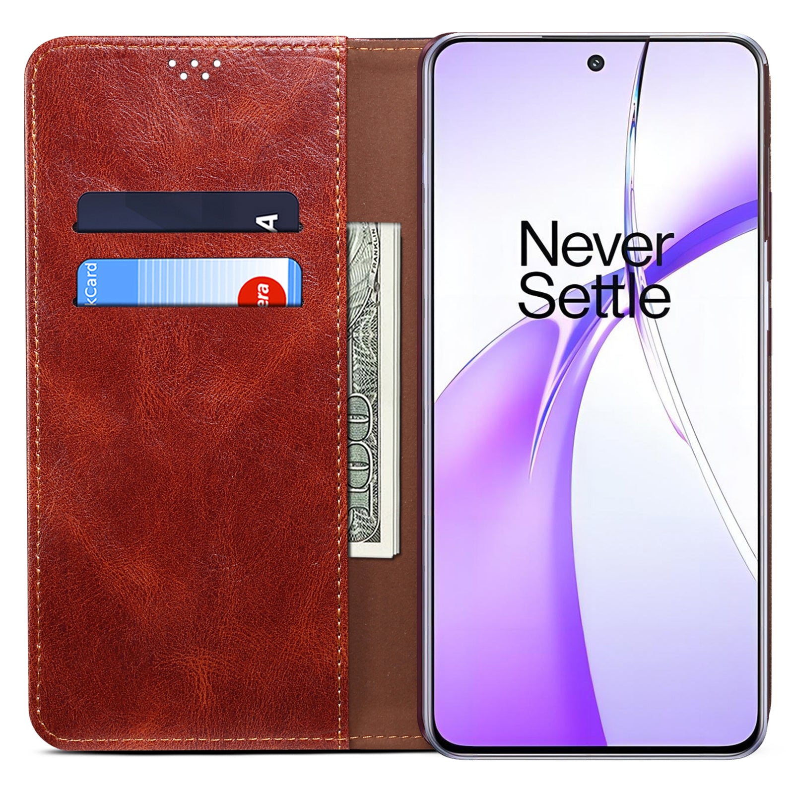 For OnePlus Nord CE4 5G / Ace 3V 5G Phone Case Leather Flip Wholesale Wallet Cover - Brown