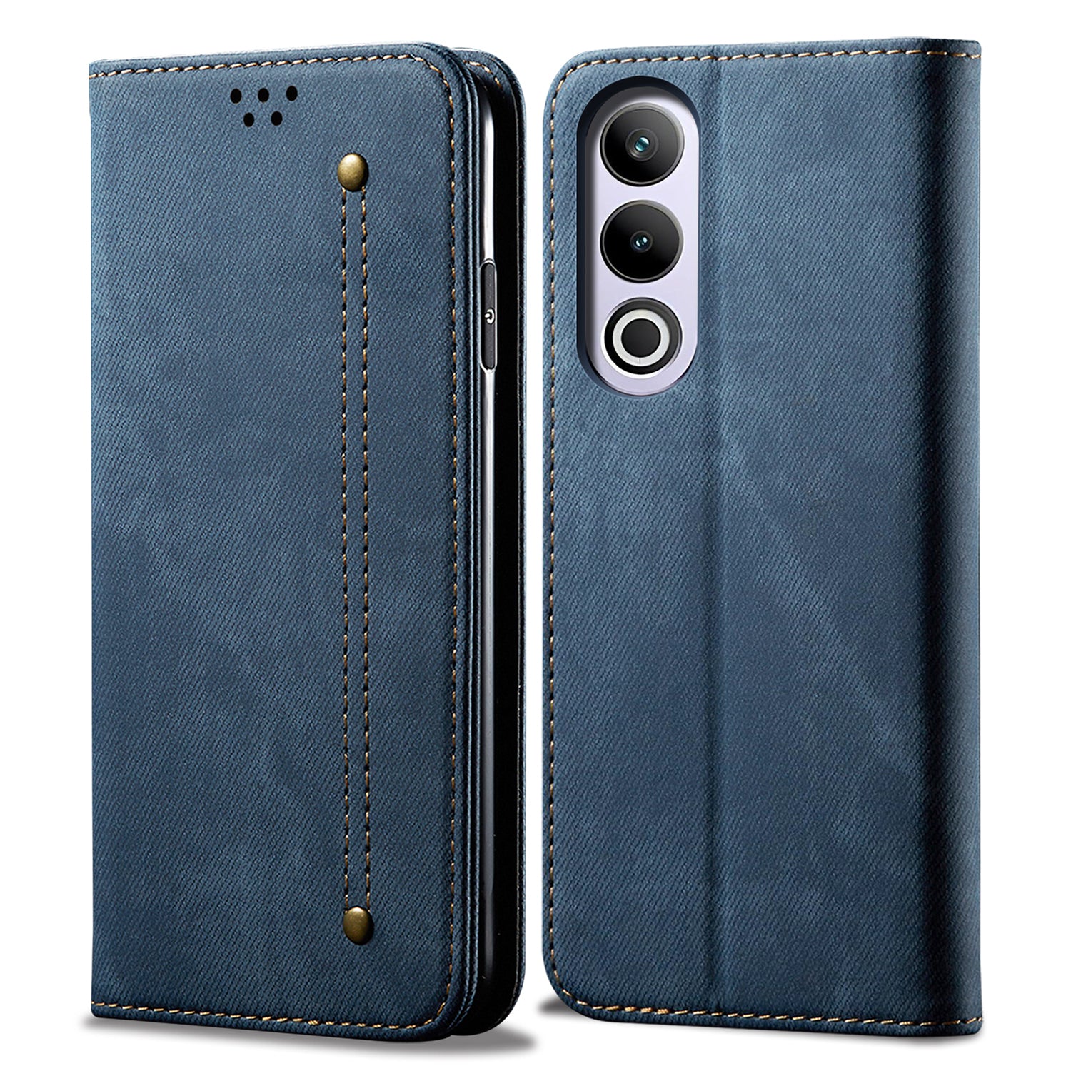 For OnePlus Nord CE4 5G / Ace 3V 5G Case Bump Proof Leather+TPU Stand View Phone Cover - Blue