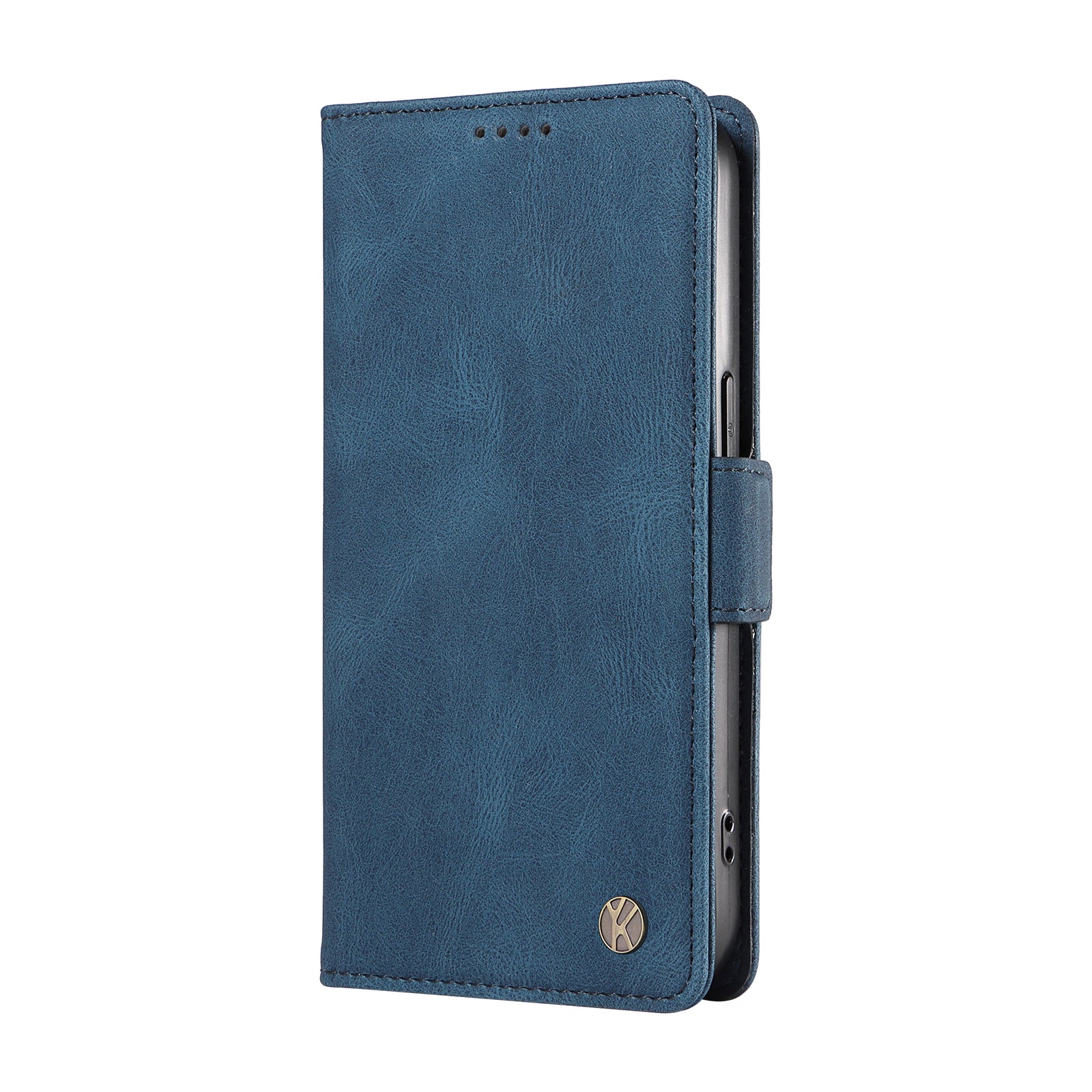 YIKATU YK-005 For Realme 12 Case PU Leather Skin-touch Wallet Flip Phone Cover - Blue