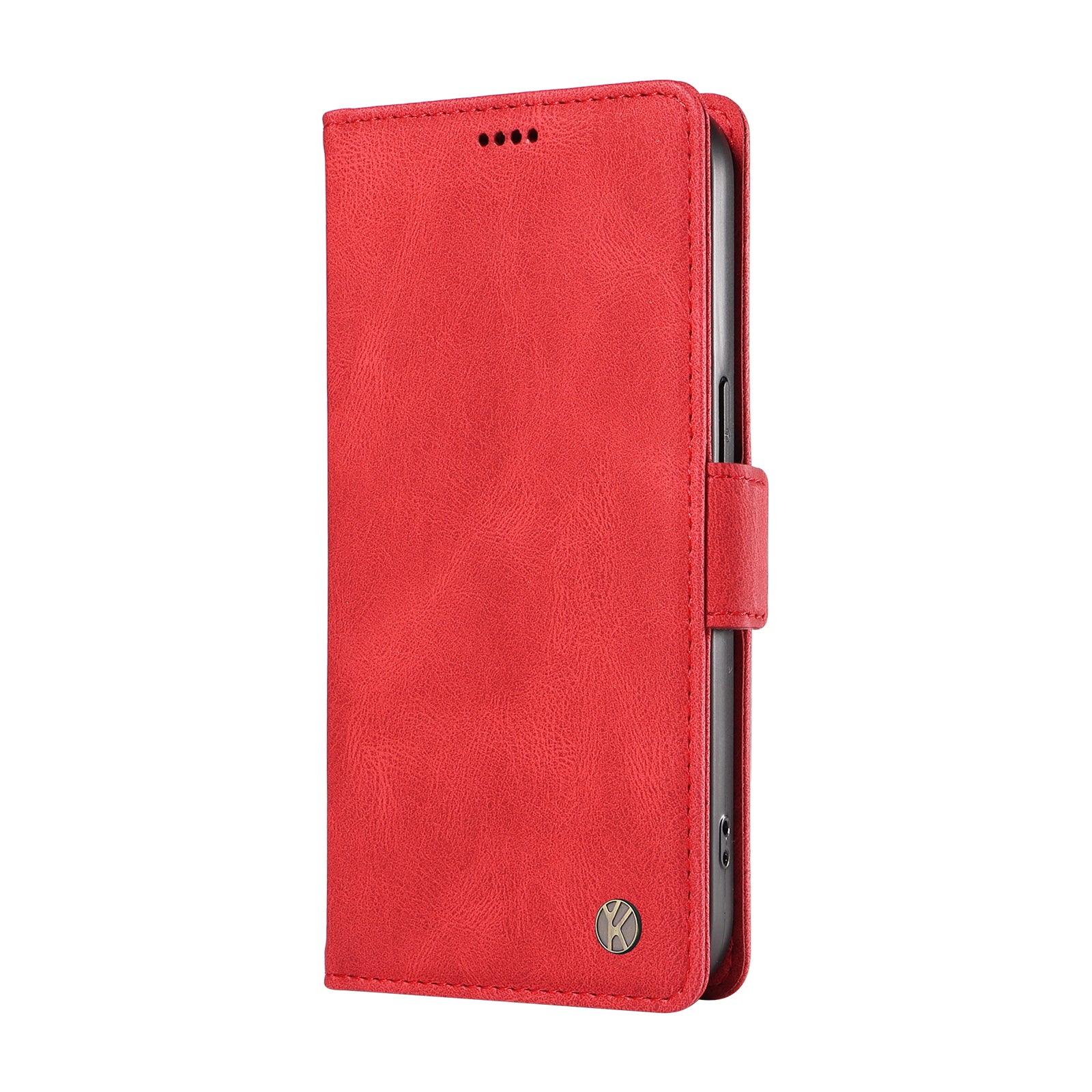 YIKATU YK-005 For Realme 12 Case PU Leather Skin-touch Wallet Flip Phone Cover - Red