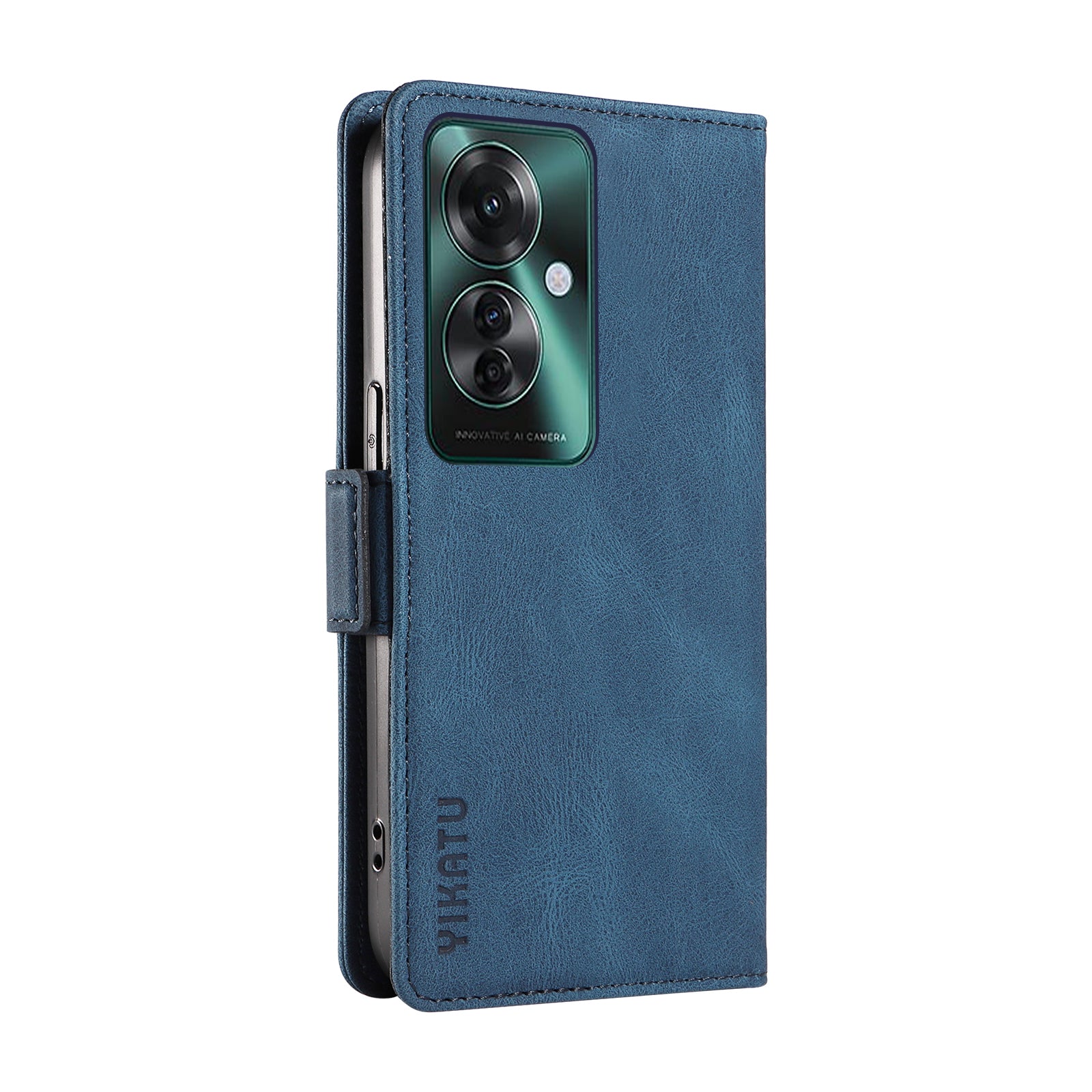 YIKATU YK-005 For Oppo Reno11 F 5G / F25 Pro 5G Leather Phone Case Stand Wallet Cover - Blue