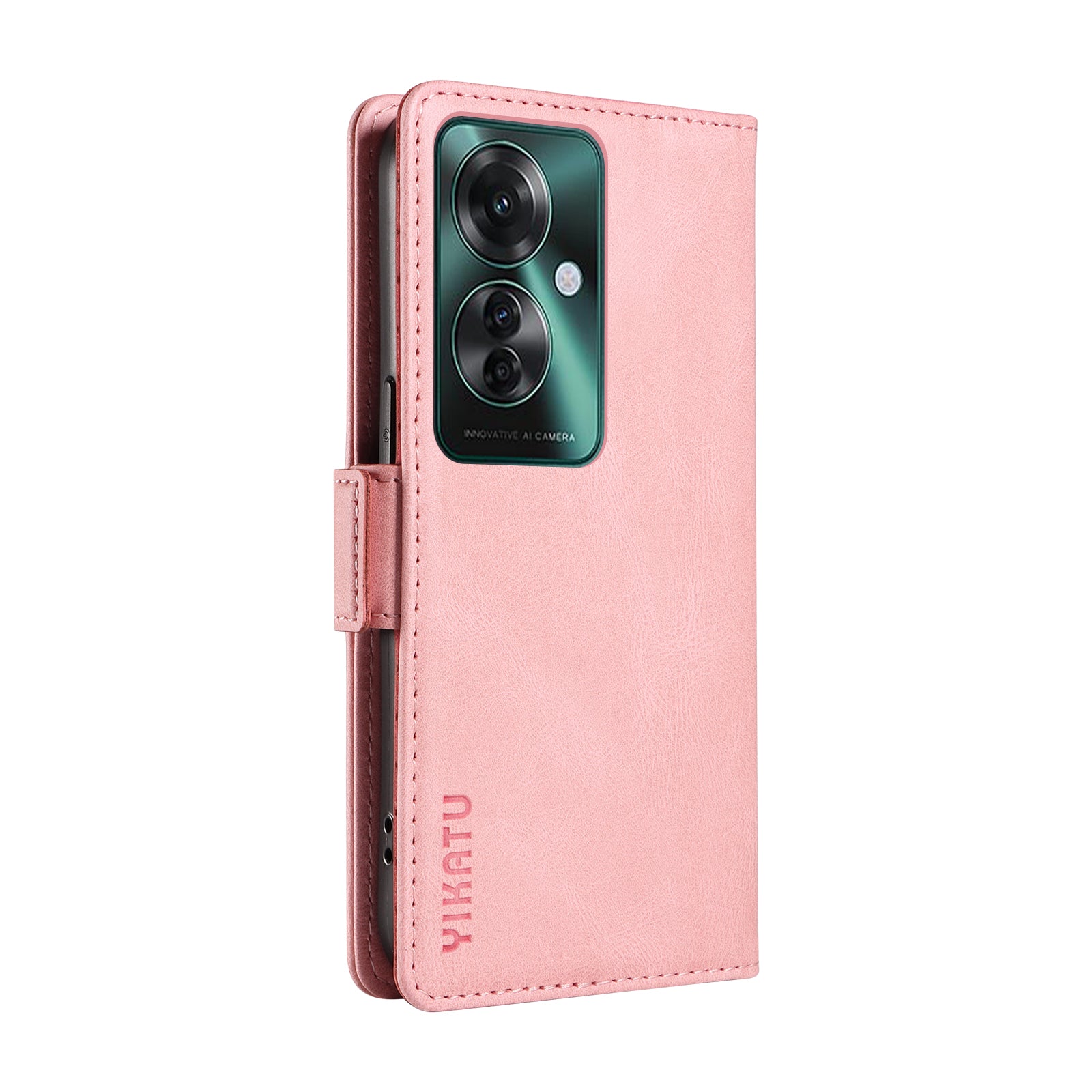 YIKATU YK-005 For Oppo Reno11 F 5G / F25 Pro 5G Leather Phone Case Stand Wallet Cover - Pink