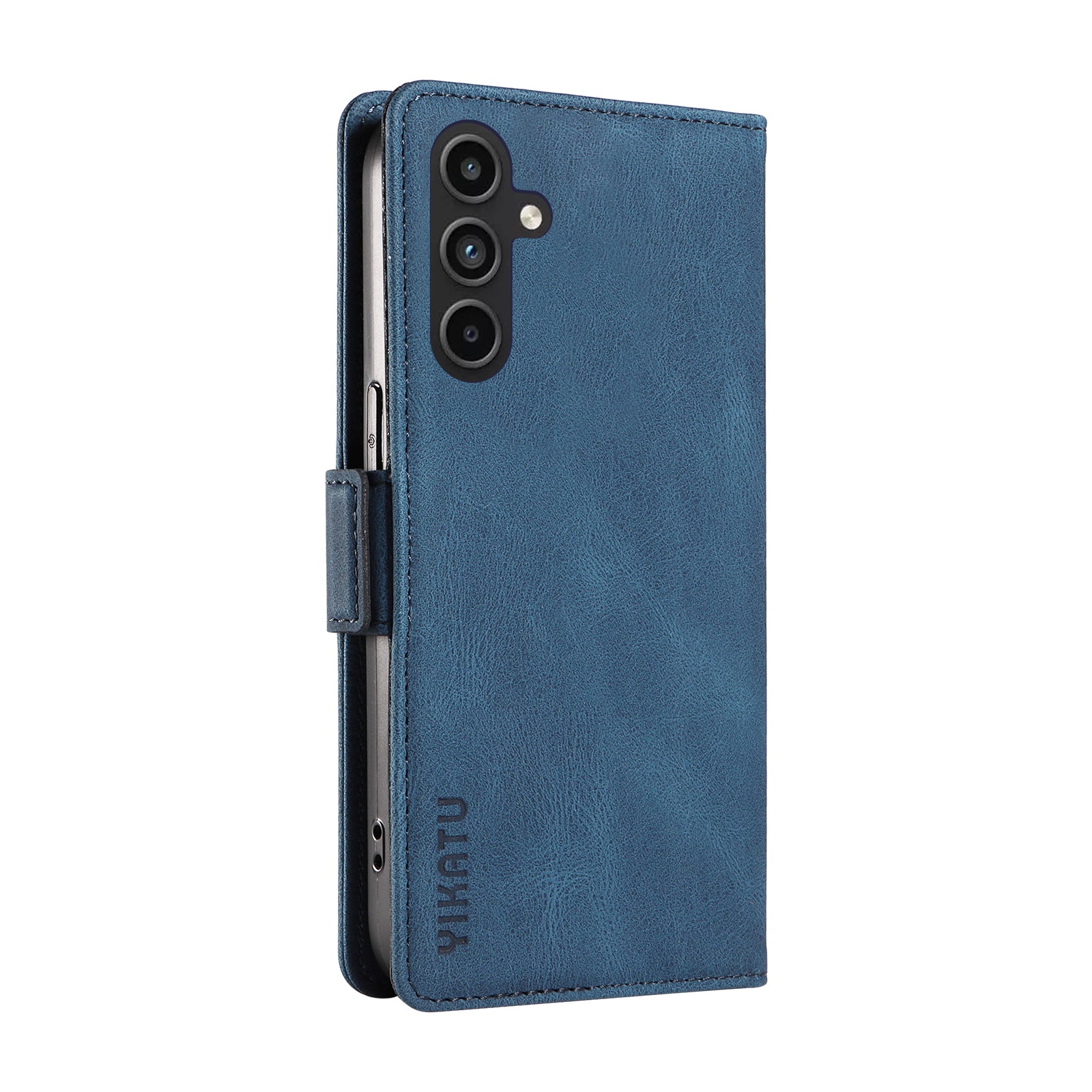 YIKATU YK-005 For Samsung Galaxy A15 4G / 5G Case Skin-Friendly Leather Flip Stand Phone Cover - Blue