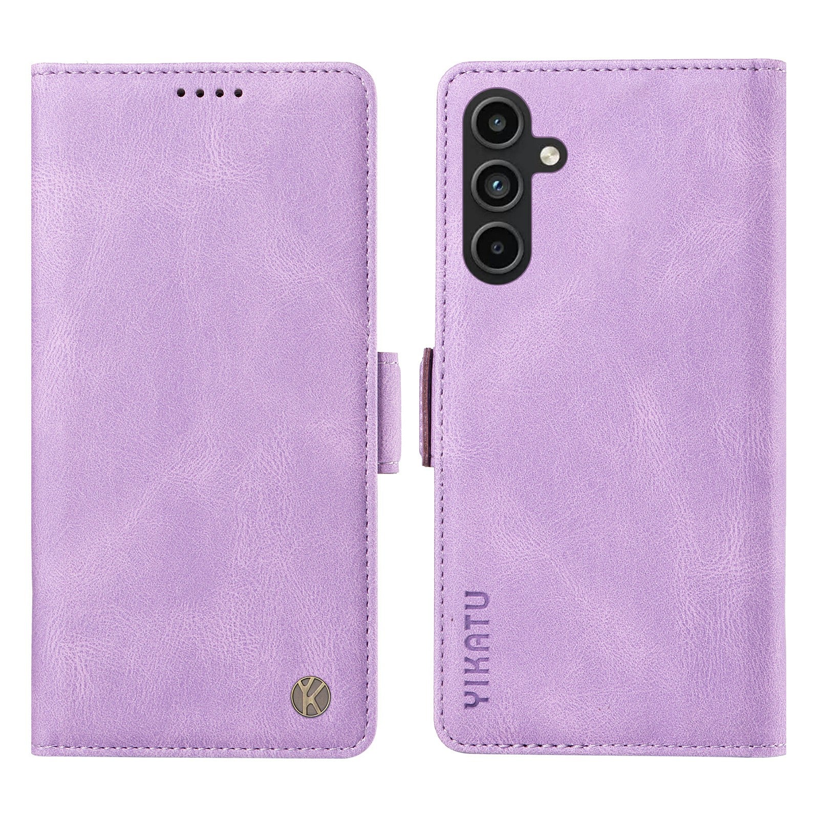 YIKATU YK-005 For Samsung Galaxy A15 4G / 5G Case Skin-Friendly Leather Flip Stand Phone Cover - Purple